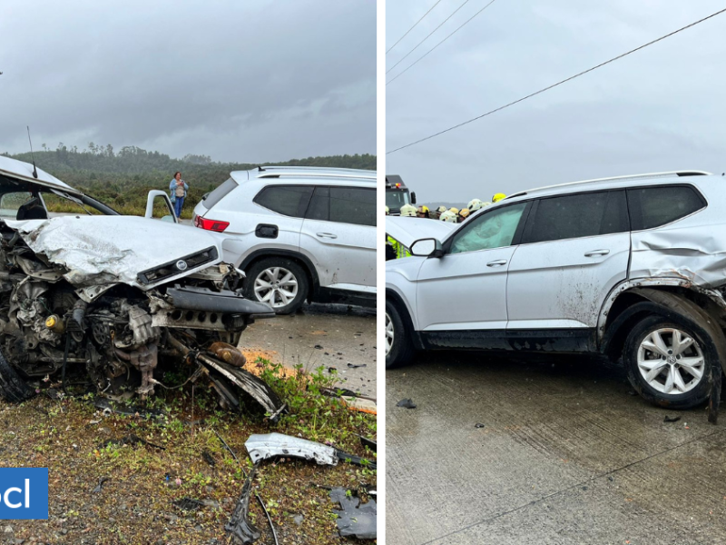 Siete personas lesionadas deja triple colisión vehicular en Puerto Montt: tres son menores de edad